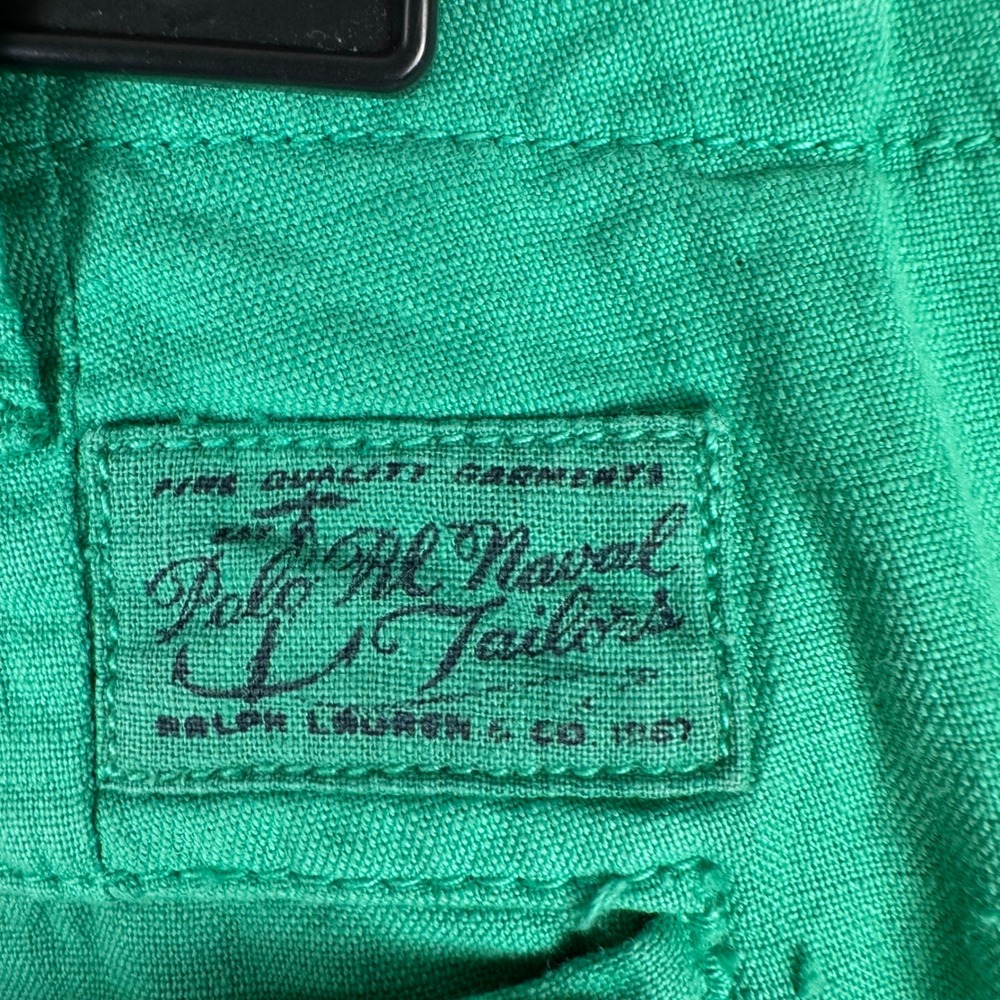 Polo Ralph Lauren Shorts Chino Mens 38W Classic Fit Linen Cotton Green 8.5" NWT - Picture 4 of 9